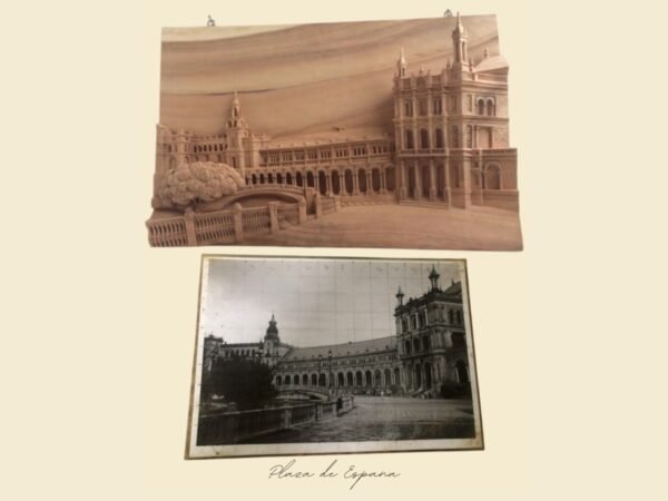 Custom Wood Carving - Relief of Plaza De Espana