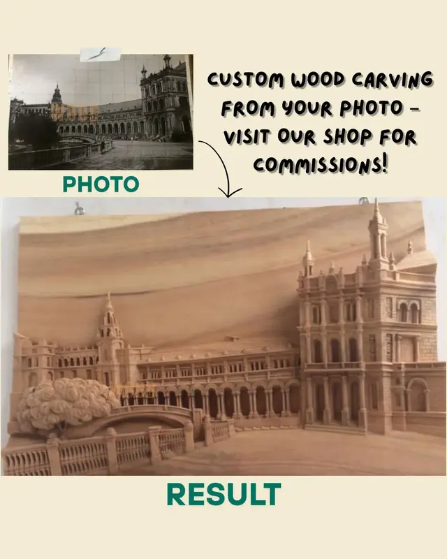 wooden relief carving from photo