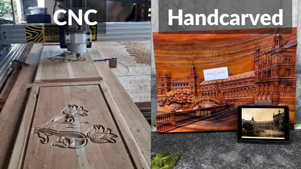 Before and After Wood Relief Carving Comparison