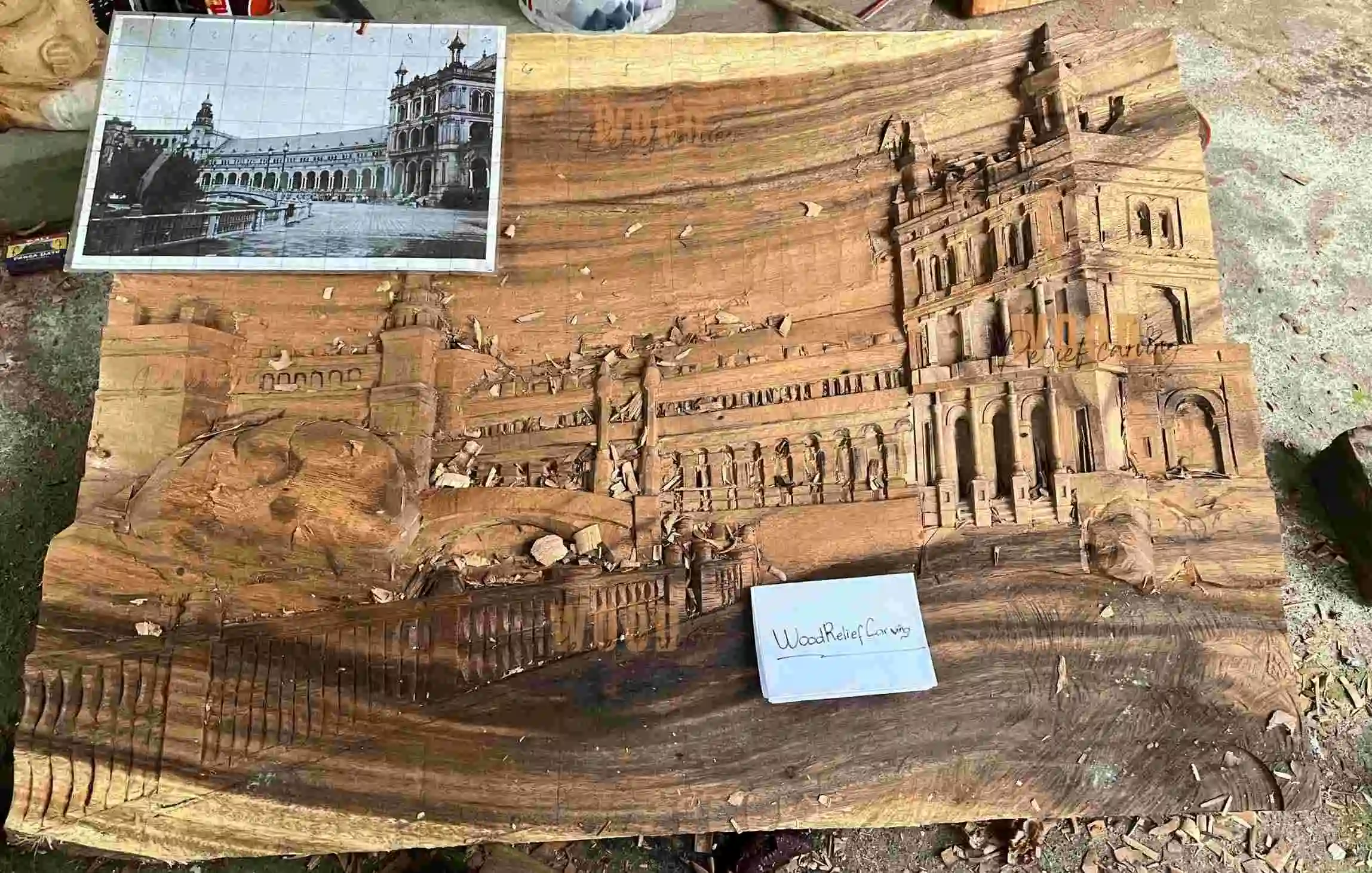 custom wood carving from photo unfinished artwork